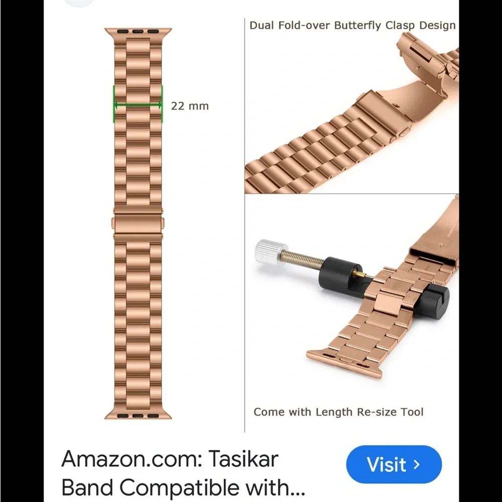 Elegant Rose Gold Watch Band
